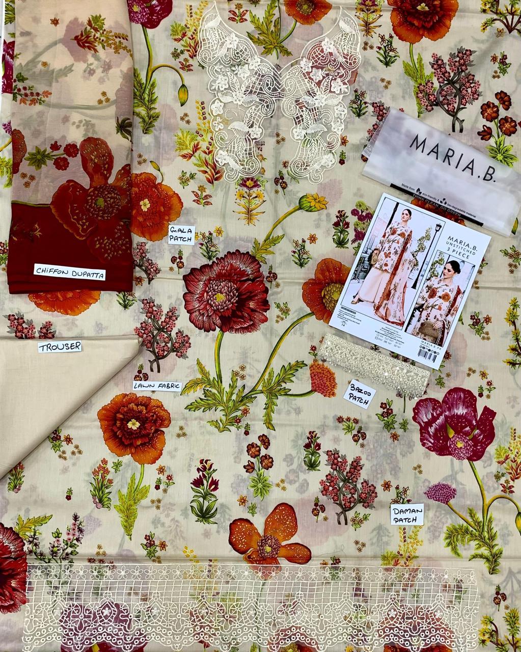 BRAND NEW 3PC DIGITAL PRINTED EMBROIDERY ALLOVER COLLECTION